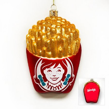Wendy's Holiday French Fry Glass Ornament